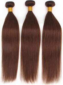 3pcs Brazilian Remy Human Hair Bundles #4 Chestnut Brown Straight Hair Extensions, 10A Unprocessed Hair Weave, Christmas/Holiday Gift - S4 - View 20