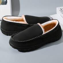 Men's Moccasin Slippers Warm Fuzzy House Shoes Indoor/Outdoor Winter Comfort For Men