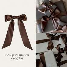 Rollo Listón De Tela Satinado 3.8cm Ancho y 45 Metros Largo.Para Decoración, Envoltura De Regalo, Manualidades, Flores Eternas, Cinta Para El Cabello, Moños, Arreglos Florales, Ramos yás. MARCA JACK BROTTHERS (Café) - Cafetería - Ver 11