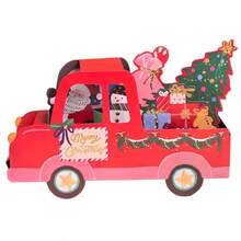 1PC, Christmas Delivery Day Pop-Up Greeting Card For Christmas Day Merry Christmas - Red - View 1