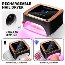 UV LED Nail Lamp, Gel Nail Dryer, Rechargeable Nail Lamp With Timer, UV Gel Nail Lamp With Auto Sensor, Professional Portable Nail Curing Light - White, Christmas Gift, Valentine's Day Gift - Black - View 7