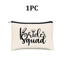 Bride Party Makeup & Travel Organizer Bag - Makeup Canvas Bag Wedding Gift For Bridesmaids, Bachelorette Party Favor - Multicolor - View 9