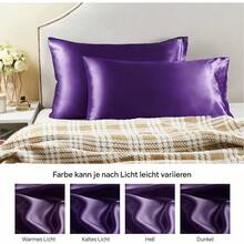 BEDELITE Similar To Silk Pillowcase Pillow Cover Alternative 40 X 80 Cm Grey - Satin Cushion Cover Set Of 2 Soft 40 X 80 Cm Summer With 2 Hair Bobbles For Hair And Skin