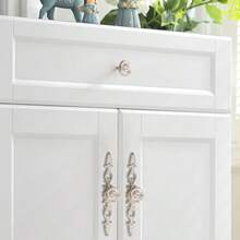 1 Pc Lvory White Gold Chrome Zinc Alloy Rose Flower Kitchen Cabinet Door Handles Drawer Knobs Furniture Wardrobe Cupboard Door Pulls Furniture Handle Hardware - Multicolor - View 2