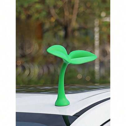 3D Bean Sprout Car Roof Stickers - Cute Silicone Seedling Stickers, Suitable For External Antennas, Matte Effect, Easy To Apply