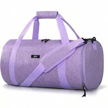 MIER - Bolsa redonda para gimnasio con compartimento para zapatos y bolsillo húmedo lona ligera para hombres y mujeres entrenamiento fitn viajes 24L Púrpura 24L - prpura - Ver 1