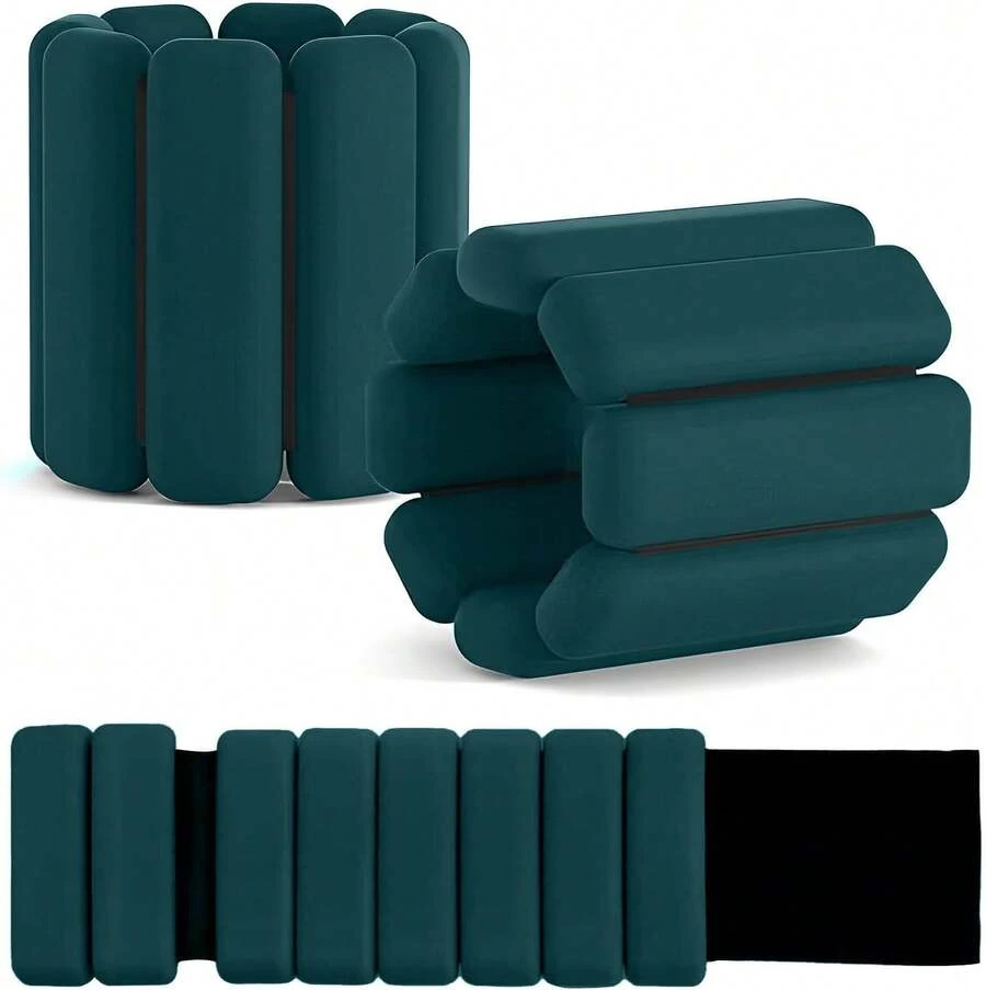 2 Piezas Polainas para Tobillos y Muñecas, Cómodas Y Ajustadas Polainas de Carga, Entrenamiento de Fuerza en Tobillos, Muñecas, Brazos y Piernas, Gimnasio Prati Yoga - Verde - Ver 1