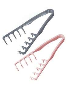 Fluffy Wide-Tooth Comb, Creates Voluminous Texture And Lift Effect, Suitable For Both Men And Women, Made Of ABS Plastic Material With Textured Handle Design, Suitable For All Hair Types Including Thick, Curly, Wavy And Natural Hair, Ideal For Home And Travel Use, Easy Brushing And Styling, An Essential Hair Care Tool, Lightweight And Portable. - Multicolor - View 13