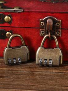 Vintage American 3-Digit Combination Lock Box, Secure Password Lock Box, Customizable Password, Home Lock, Padlock - Multicolor - View 7
