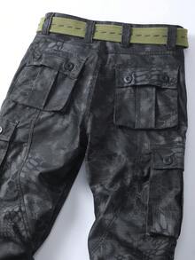 AKARMY Men's Casual Cargo Pants   Camo Pants Combat Pants With 8 Pockets(No Belt) - màu đen - Xem 4