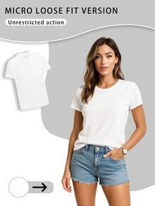 Vian Lanman Women's Summer Casual Soft Cotton Crew Neck Short Sleeve T-Shirt,Smile Through The Pain Bear Graphic.White - 白色 - 查看 2