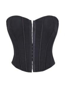 Women's Front-Button Corset, Women's Shapewear, Halloween Costume, Holiday Dress - 黑色 - 查看 12