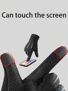 Unisex Warm Full Finger Gloves, Touchscreen Winter Gloves, Anti-Slip Cycling Gloves, Waterproof Gloves, Windproof Ski Gloves, Suitable For Cold Weather, Outdoor Running, Cycling, Driving, Hiking, Motorcycle, Bicycle, Running Accessories - Multicolor - View 4