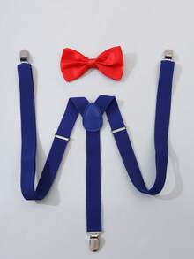 Kids Suspender Set, Solid Color Suspender + Tie, Suitable For Weddings, Parties, Birthdays, Christmas, Halloween, School Events, And Daily Wear For Boys And Girls - Solid Color Suit - View 27