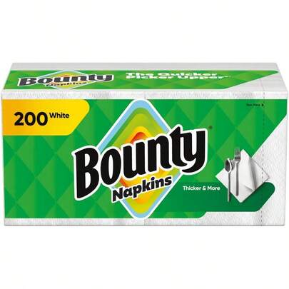 Bounty Paper Napkins White 200 Count Packaging May Vary