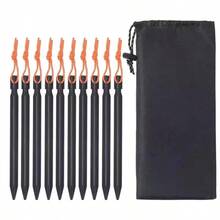 Conjunto de 10 estacas de alumínio para barraca, 18 cm/7 polegadas, ideais para camping, piquenique, trilhas, praia e proteção solar. - 10 PCS - Ver 7
