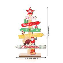 1 套木制圣诞树桌面木制标志设计有雪人圣诞老人、乡村圣诞节小矮人装饰品,适用于家庭、酒店、商店、酒吧、市场装饰、圣诞节 - 彩色 - 查看 26