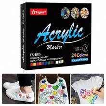 FLYSEA 24 Stücke/36 Stücke Acrylfarb-Marker, Set mit weichen Pinselspitzen Acryl-Marker, geeignet für Holz, Stoff, Leinwand, Glas, Stein, Stoff, Felsen-Malerei und DIY Bastelbedarf - Verschiedenfarbig - Übersicht 2