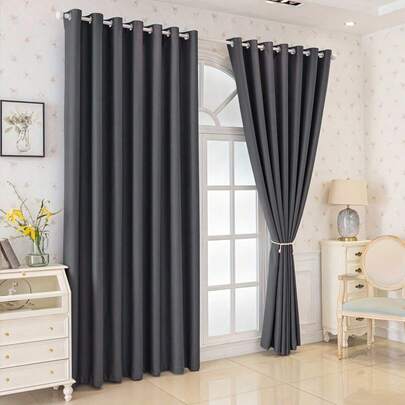 2pcs Blackout Curtains, Suitable For Living Room, Balcony, Dining Room, Bedroom, Home Office, Easy Installation With Grommets