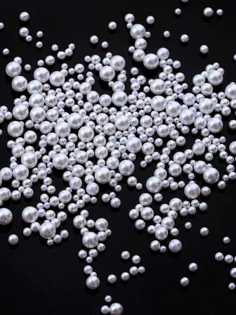 600/400/200 Pcs 2mm-4mmABS Faux Pearl Beads,Vibrant High-Gloss ABS Pearl Beads, No-Hole Round Beads For DIY Craft