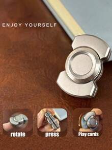 2 In 1 Adult Fidget Toy - Metal Fidget Slider/ Fidget Tactile Slide Clicker - Fancy Desk Toy For Relieving Anxiety Stress - Multicolor - View 4