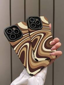 Etui ochronne na telefon Wave Ripples 1 szt. Asymetryczny wzór fal pionowych ze sztucznej skóry Antypoślizgowe, odporne na upadki, miękkie, kompatybilne z Apple i Galaxy 17/17AIR/17PRO/17PROMAX