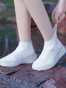 1 Pair Outdoor Silicone Waterproof Shoe Covers, Thickened Anti-Slip Abrasion Resistant, Unisex, Portable Rain Shoes Covers For Easy Cleaning And Carrying,Suitable For Cycling And Riding Motorcycle