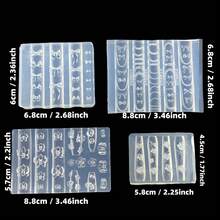 4pcs Nail Art Mold Set - Bow, Floral Lace, Orchid, Rose 3D Carving Transparent Silicone Nail Decoration Molds - Clear - View 2