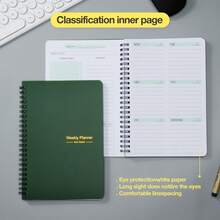 1 Stück undatierter Planer Notizbuch, 54 Seiten Wochen-/Tagesplaner, Zeitmanagement Datingplaner, wasserfester Einband zum reibungslosen Schreiben, Planer für das neue Jahr 2026, Weihnachtsgeschenk für Freunde und Familie - mehrfarbig - Übersicht 15