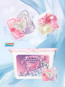 1盒洗衣皂莢,3合1洗衣莢,默認40枚入,3個不同的儲層,植物花卉和水果香味,旅行洗衣皂,去污劑,亮白衣物