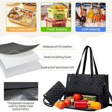 2 In 1 Lunch Tote Bag For Women 15.6 Inch Large Insulated Leakproof Lunch Compartment Bag And Work Tote Laptop Handbag With Purse For Office Business College Travel - 經典棕色 - 查看 4