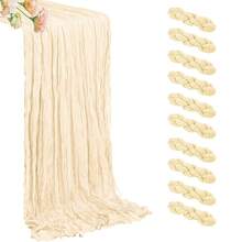 10 Pcs Sage Green Cheesecloth Table Runners, Boho Gauze Table Decor For Weddings, Parties, And Birthdays, Durable Polyester Fabric, Elegant And Versatile Design - Multicolor - View 51