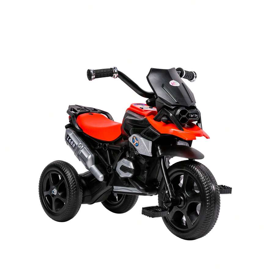 Triciclo Para Niños Con Diseño De Moto Y Luz Frontal - Rojo - Ver 1