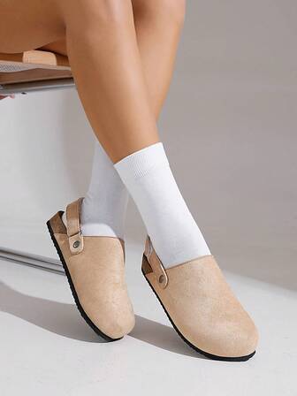 Women's Spring New Round Toe Thick Sole Comfortable Slip-On Soft Bottom Waterproof Casual Fashion Mules