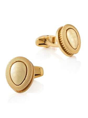 New Double-Layer Electroplated Gold-Color & Gun Black Alloy Metal Cufflinks, Men's French Cufflinks