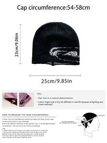 1pc Solid Color Knitted Blend Slouchy Beanie Hat, Warm Knitted Cap For Women, Autumn/Winter, Versatile Unisex Design - Multicolor - View 2