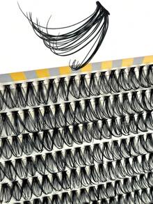 240 racimos de pestañas postizas individuales de estilo zorro con rizo D, delicadas, suaves y esponjosas, extensiones de pestañas falsas de visón sintético con efecto de maquillaje natural, adecuadas para uso diario