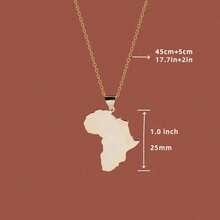 18K Gold African Necklace, Women's Style, Gold African Pendant, Travel Necklace, Daily Necklace, Exquisite Jewelry Gift - Silver - View 3