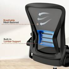 GartistGo Ergonomic Office Chair In Breathable Mesh With Lumbar Support, Adjustable Armrests, Inclinable Height Base, 360° Pivoting Wheel For The Office&Study