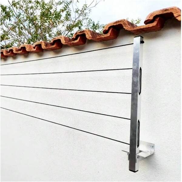 Varal de Parede Retrátil Reforçado em Alumínio com Cabo de Aço 20 Metros + Kit Instalação (Suporta 80 kg)