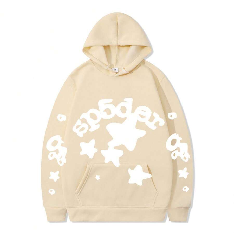 SPSDER Letter Hoodie Couple Spider Web Sweatshirt Top Sweatshirt - 18 - Xem 1