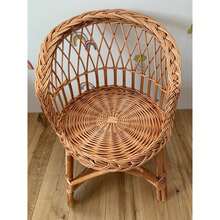 WICKER KIDS CHAIR, RATTAN CHAIR, VINTAG BABY CHAIR, HANDMADE , NATURAL - Multicolor - Ver 3