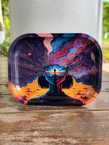 1 rolka blachy białej z nadrukiem w stylu kreskówkowym, wielokolorowa, tacka do przechowywania, akcesorium do palenia, wymiary 18 * 14 cm, prezent świąteczny. - Wielokolorowe - Zobacz 16