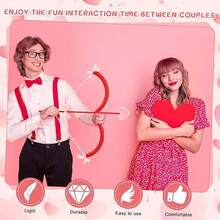 1 Set Valentine's Day Red & Pink Bow & Arrow, Cupid's Bow, Suitable For Valentine's Day Costume, Halloween Masquerade Party, Cosplay Prop - Multicolor - View 6
