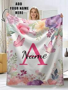 1 Peça Manta de Flanela Personalizada - Macia, Leve, Confortável - Presente Perfeito para Adultos, Dia dos Namorados ou Qualquer Ocasião - Lavável na Máquina, Conforto durante todo o Ano, Manta Personalizada, Manta para Cochilo no Escritório, Manta para Ar-Condicionado, Manta com Foto, Presente do Dia dos Pais para Pai, Manta de Cama, Manta Personalizada com Foto