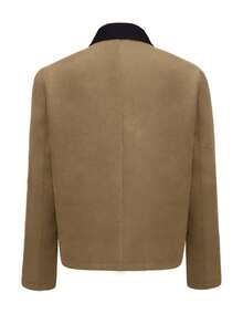 Women's Autumn/Winter Short Contrast Color Collar Overcoat - Khaki - View 2
