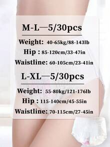 5/30片装，经期内裤，可调节腰带，防护内裤，超强吸收，一次性内裤，舒适，卫生巾，日常裤型卫生巾，防漏，透气，高吸收性，柔软透气，经期内裤，整夜安睡，防漏经期内裤，吸收内裤 - 白色-可調式腰圍 - 查看 7