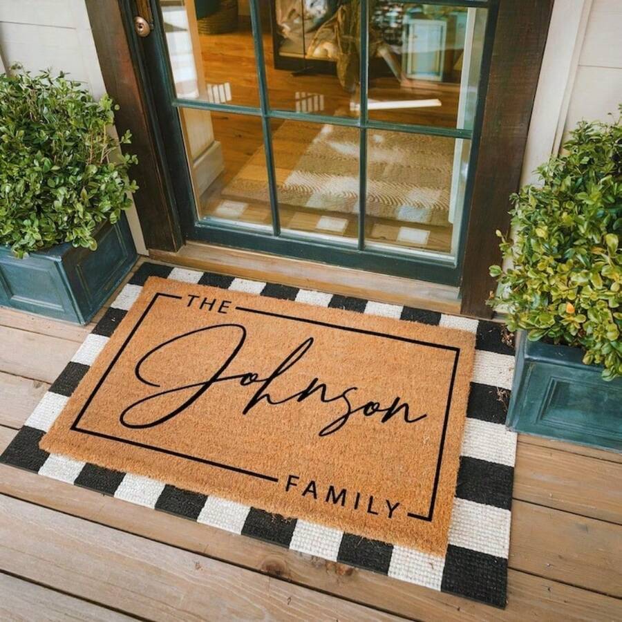 1pc 16"*24" 18"*30" Custom Welcome Doormat, Front Door Mat, Personalized Gift, Custom Name Doormat, Closing Gift, Custom Doormat, Porch Decor - Style1 - View 1