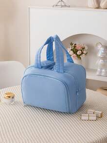 1pc Large Capacity 4-Compartment Makeup Bag, Portable Toiletry Organizer With Wet & Dry Separation, Thoughtful Gift Bag - Multicolor - View 10