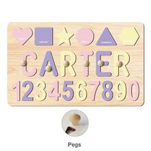 Personalized Name Puzzle, Baby Name Puzzle, Early Educational Toy For Baby Boys Or Girls, 3D Letter Puzzle Toy, Wooden Letter Puzzle, Easter, Halloween, Thanksgiving, Christmas Gift, Baby's 1st Birthday Gift, Wooden Puzzle, Personalized Gift, Birthday Gift, Customized Wooden Puzzle Toy, Anniversary Gift, Building Block Gift Set - Pink and Purple, 3 Rows, Names With Nails - View 13